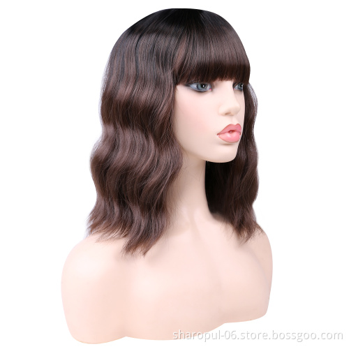 hair wig for female pink brown grey color bob wig for afro lady